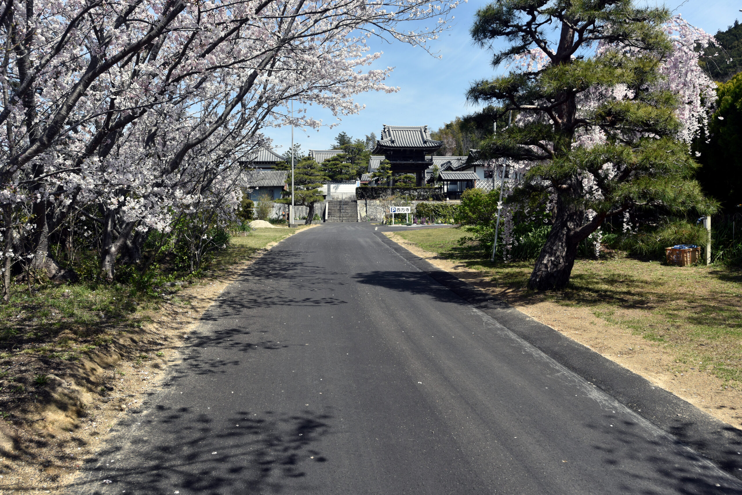 西方寺参道・駐車場舗装工事(民間)